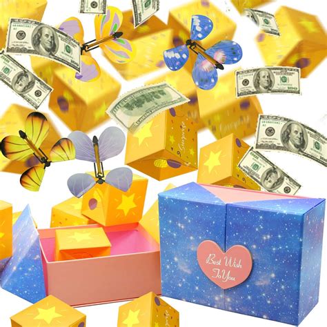 exploding money gift box nearby